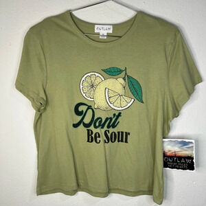 Outlaw Green Graphic Short Sleeve Tee Don’t Be Sour Size XL